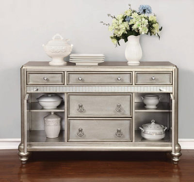 Bling Game - 5-Drawer Dining Server - Metallic Platinum - Servers - Grand Furniture GA