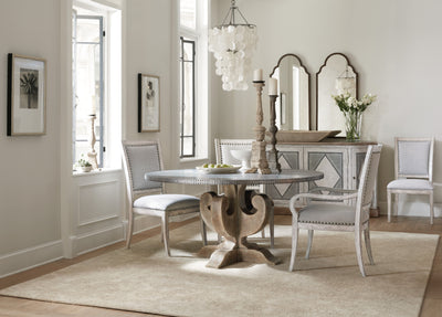 Boheme - Ascension 60" Zinc Round Dining Table.