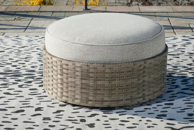 Calworth - Beige - Ottoman With Cushion.