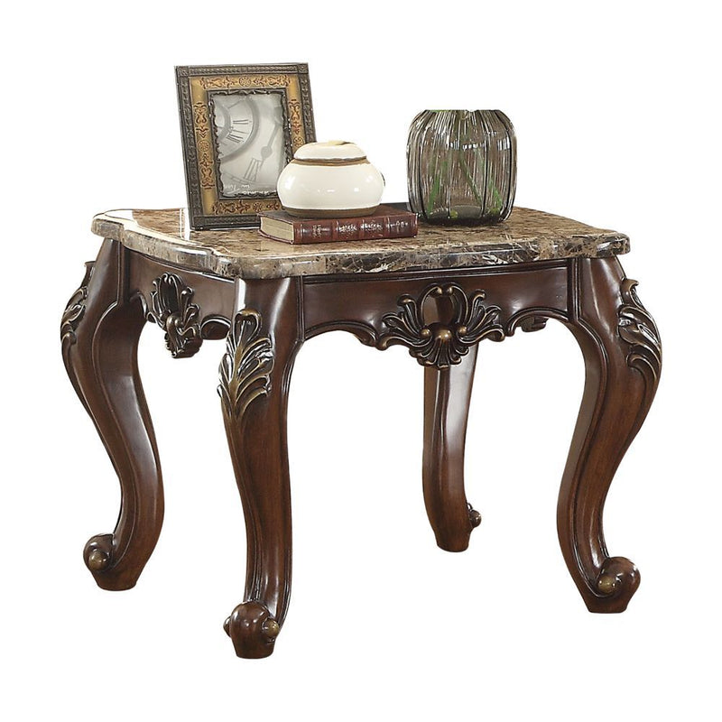 Devayne - End Table - Marble & Dark Walnut - Grand Furniture GA