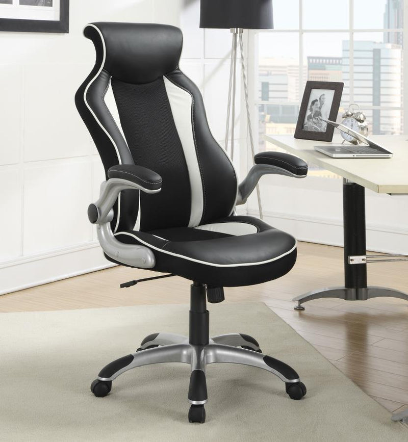 Dustin - Adjustable Height Office Chair - Black and Silver.