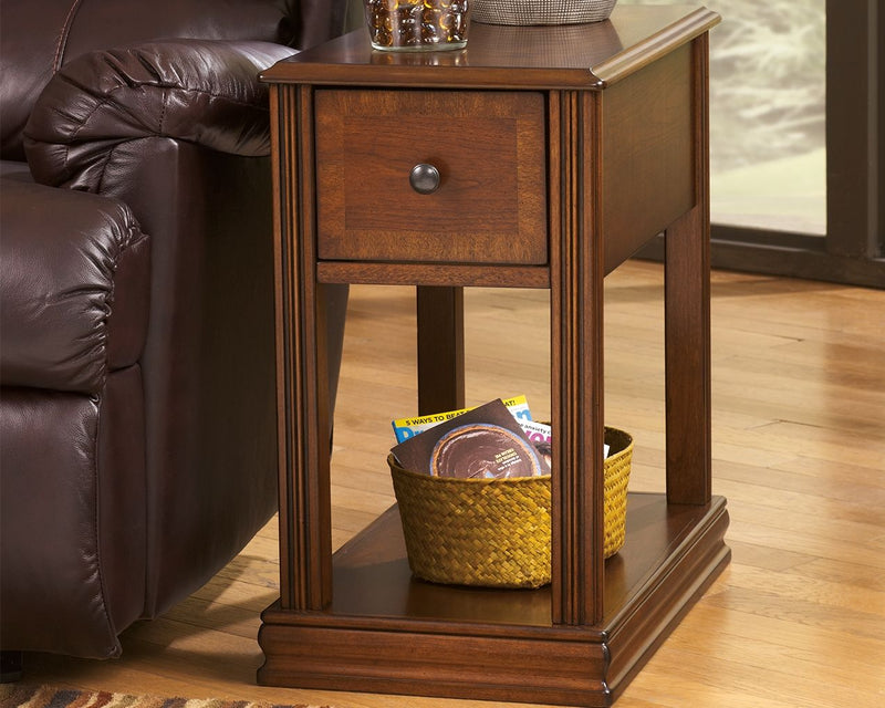 Breegin - Brown - Chair Side End Table - Removable Tray.