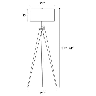 Harrington - Tripod Legs Floor Lamp - White and Black.