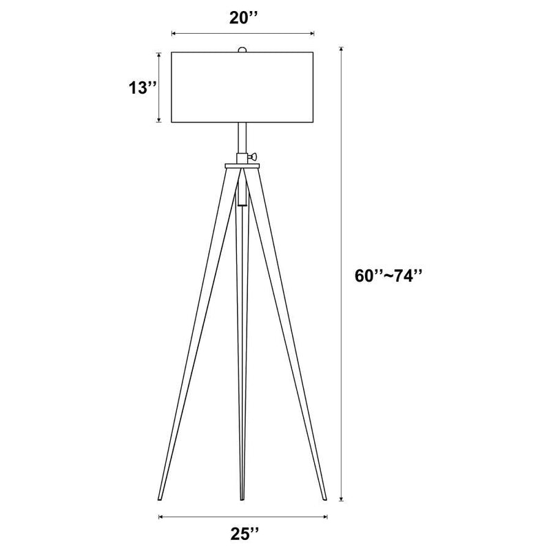 Harrington - Tripod Legs Floor Lamp - White and Black.