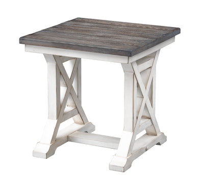 Bar Harbor II - Accent Side End Table With Plank Style Top And Trestle Base