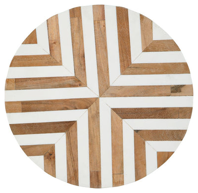 Cartley - White / Light Brown - Accent Table.