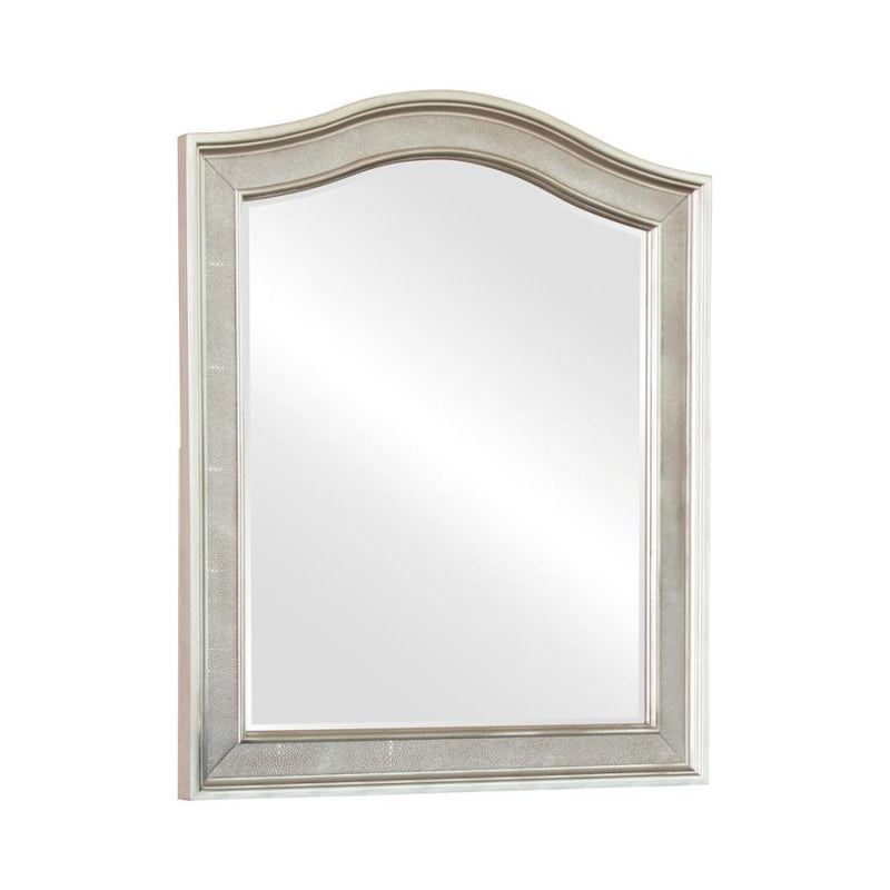 Bling Game - Arched Top Vanity Mirror - Metallic Platinum.