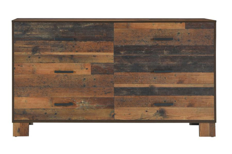 Sidney - 6-Drawer Dresser - Rustic Pine.