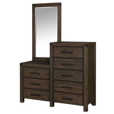 Rexburg - 8 Drawer Dresser Mirror - Wire - Brushed Rustic Brown - Grand Furniture GA