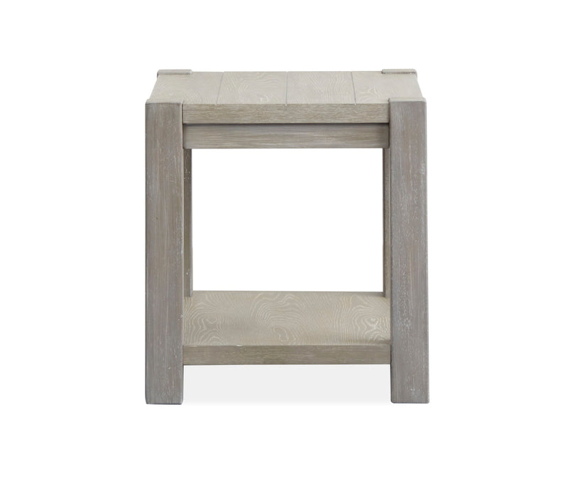 Burgess - Rectangular End Table - Calico Grey.