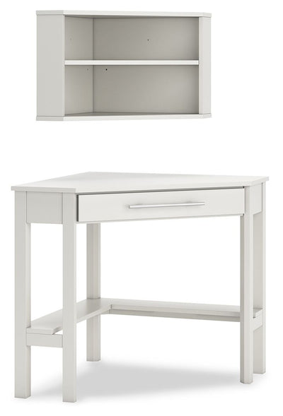 Grannen - White - Corner Desk, Bookcase.