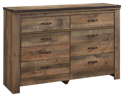 Trinell - Brown Dark - Six Drawer Dresser - 61.34" X 15.98" X 42.99".