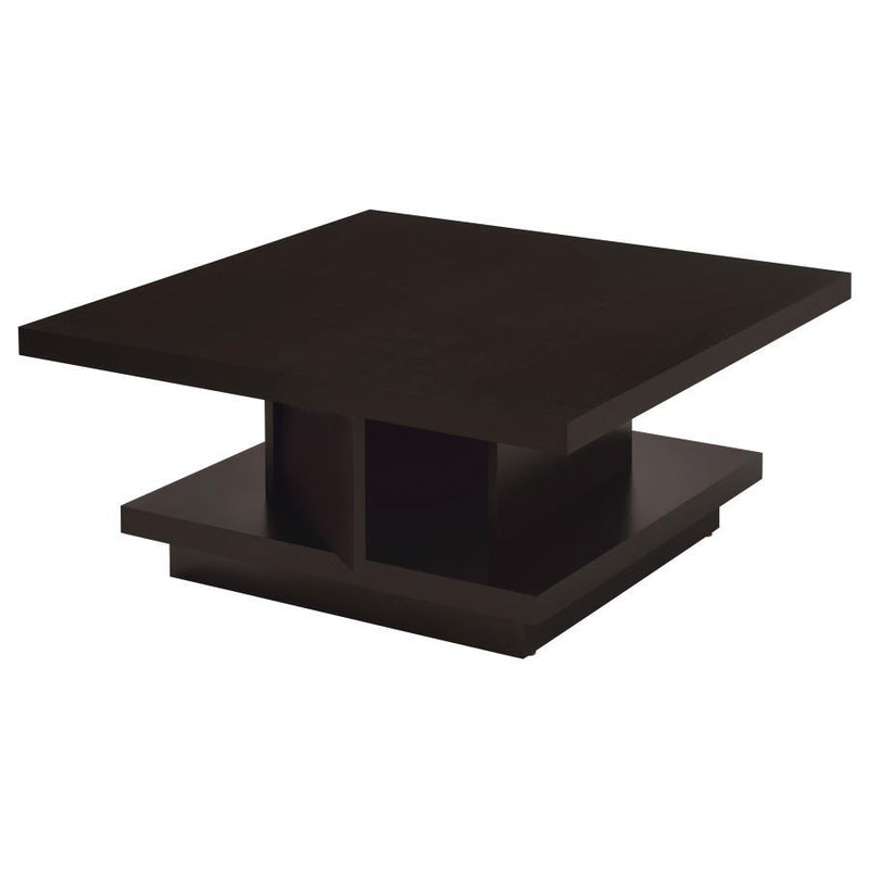 Reston - Pedestal Square Coffee Table - Cappuccino.