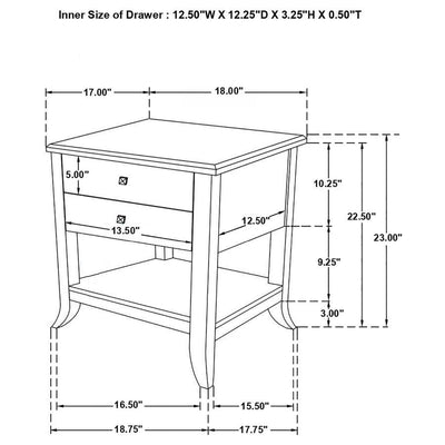 Russo - 2-Drawer Accent Table With Open Shelf - Natural Mango.