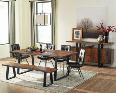 Ditman - Live Edge Dining Table - Grey Sheesham and Black.