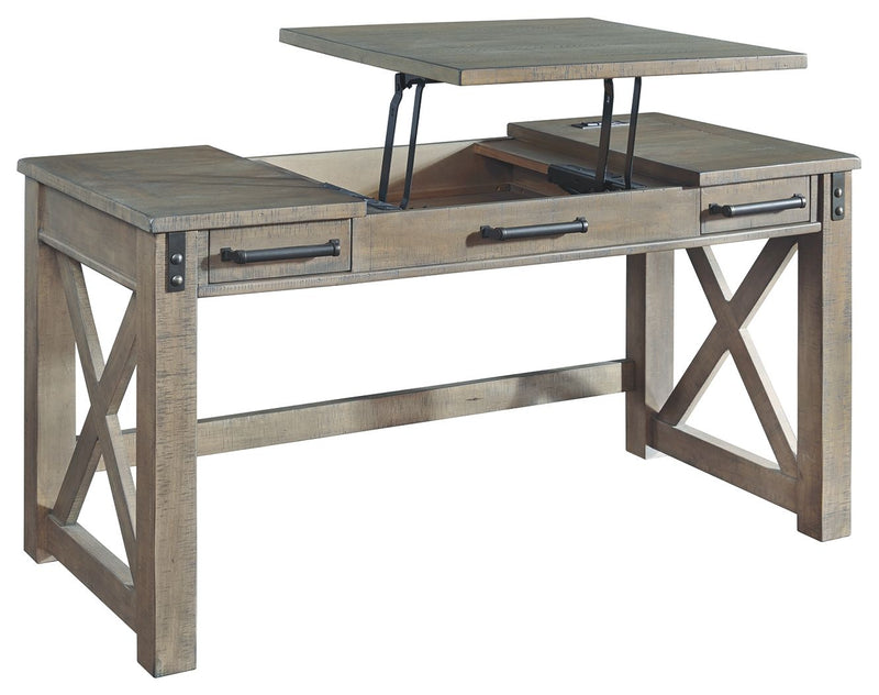 Aldwin - Gray - Home Office Lift Top Desk.