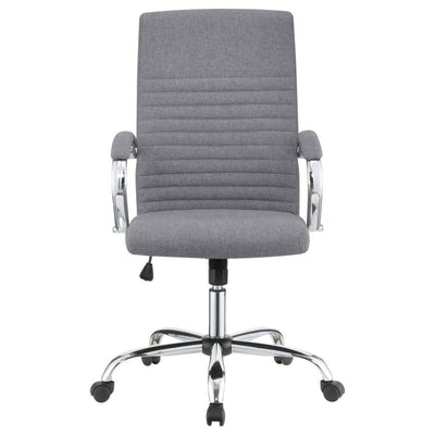 Abisko - Upholstered Office Chair With Casters - Grey and Chrome.