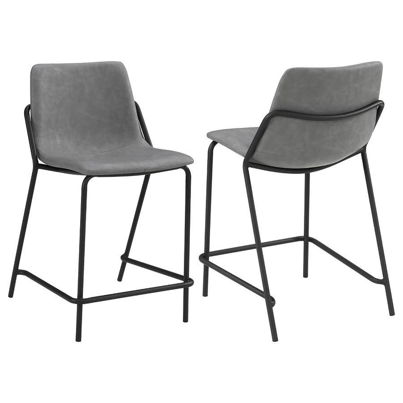 Earnest - Solid Back Upholstered Stools (Set of 2).