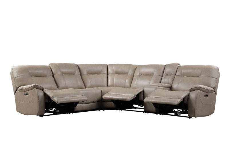 Axel - 6 Modular Piece Power Reclining Sectional with Power Headrests and Entertainment Console