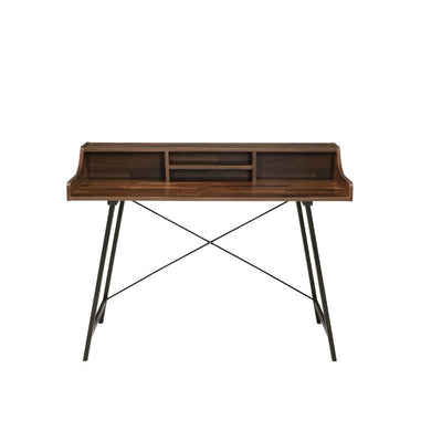 Sange - Desk - Walnut & Black - Grand Furniture GA