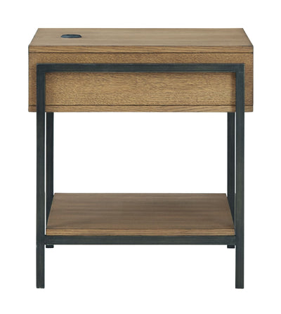 Fridley - Brown / Black - Rectangular End Table.