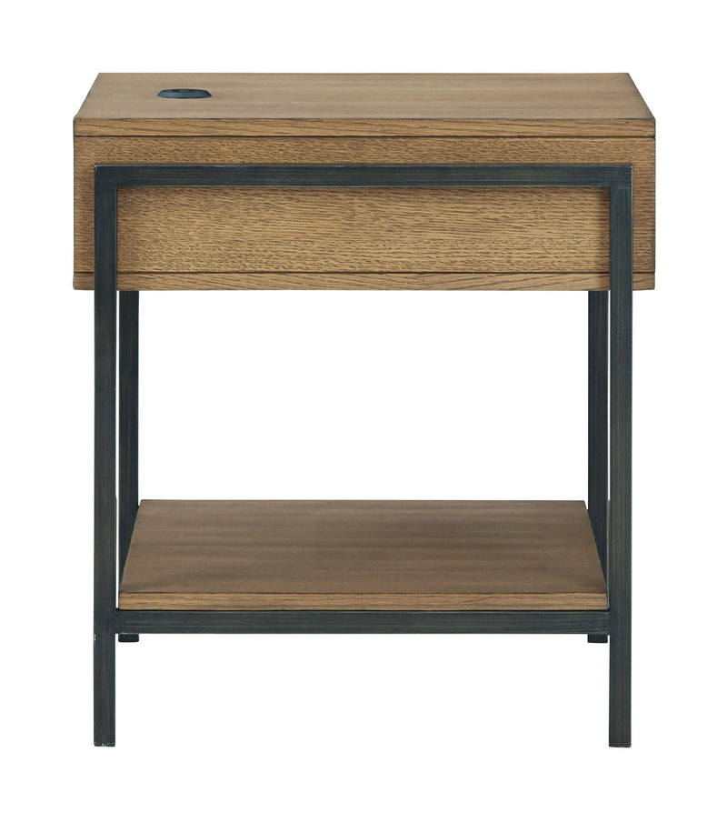 Fridley - Brown / Black - Rectangular End Table.