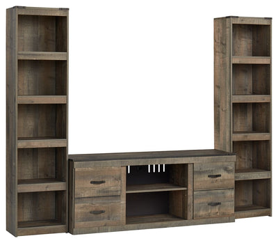 Trinell - Brown - 3-Piece Entertainment Center.