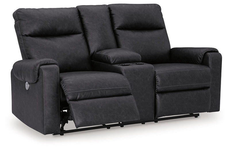 Axtellton - Carbon - Dbl Power Reclining Loveseat With Console