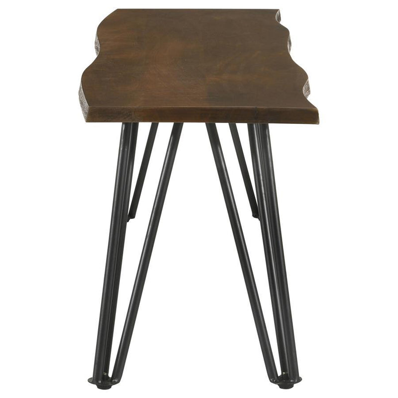 Topeka - Live-Edge Dining Bench - Mango Cocoa and Gunmetal.