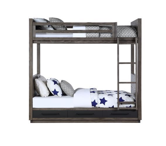 Estevon - Bunk Bed - Gray Oak Finish - Grand Furniture GA