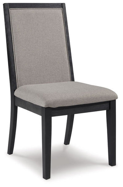 Foyland - Light Gray / Black - Dining Uph Side Chair (Set of 2).