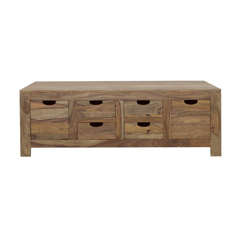 Esther - 6-Drawer Storage Coffee Table - Natural Sheesham.