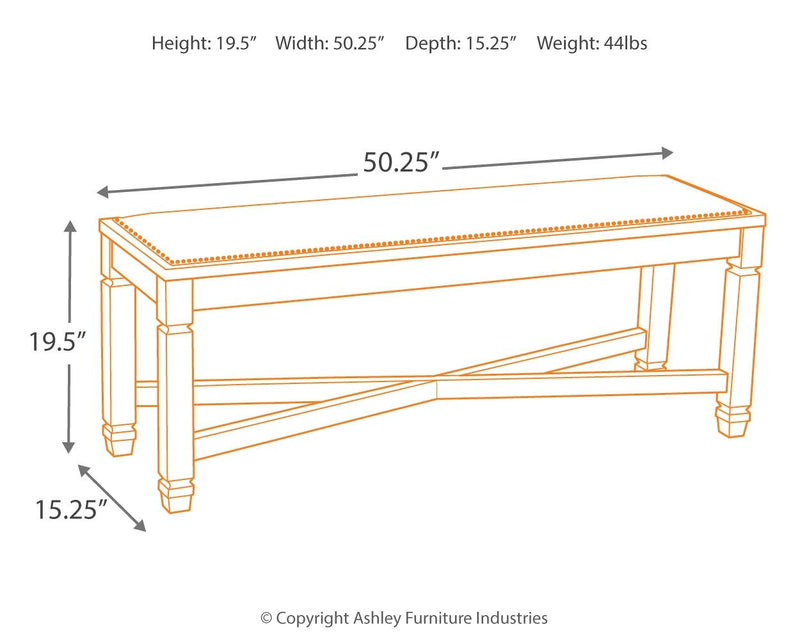 Bolanburg - Beige - Large Uph Dining Room Bench.