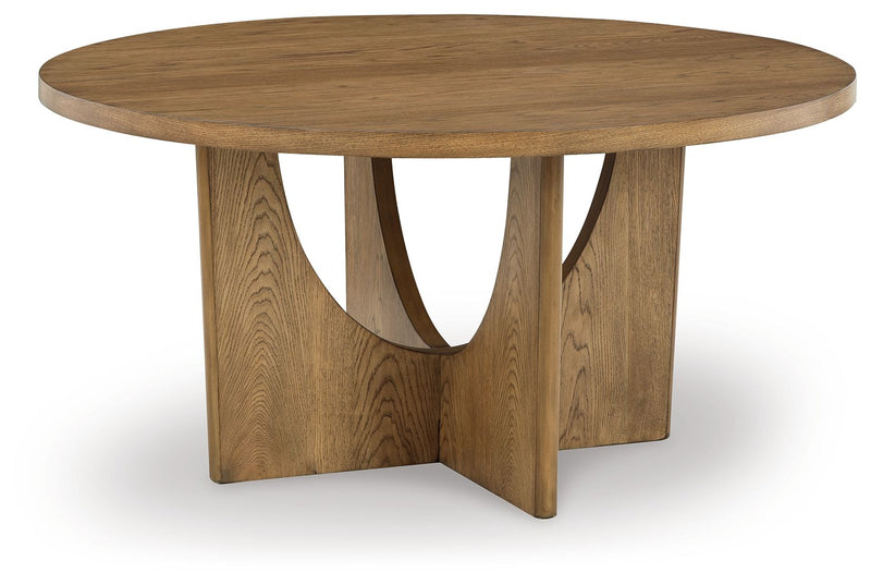 Dakmore - Brown - Round Dining Room Table.