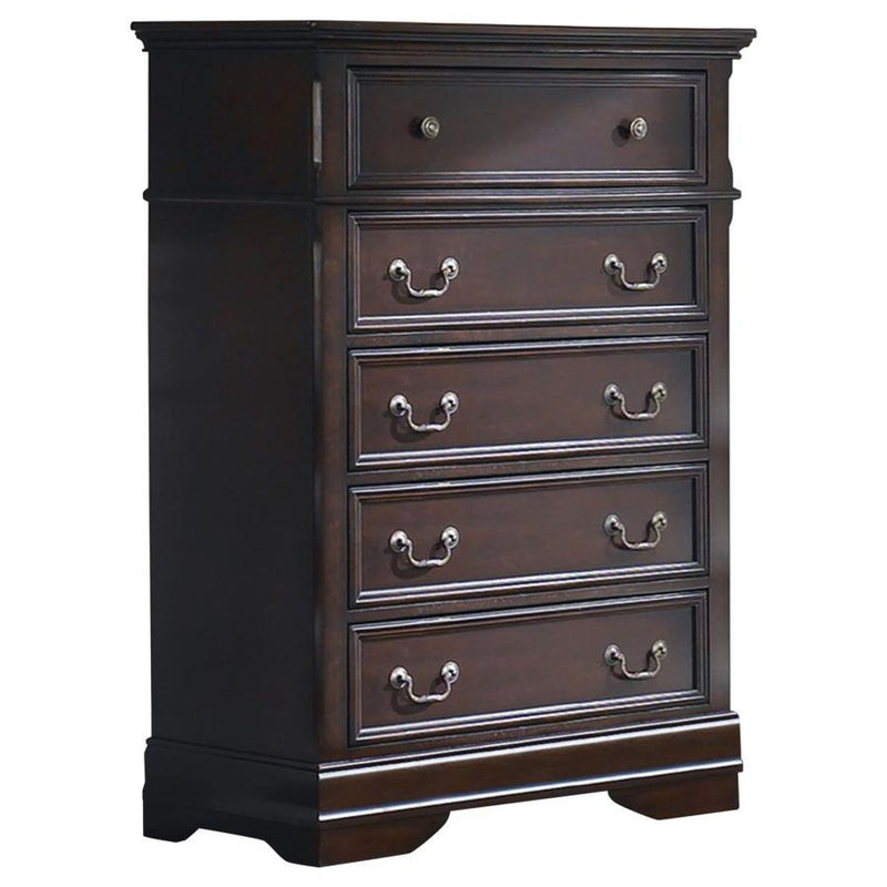 Cambridge - 5-Drawer Rectangular Chest - Cappuccino - Accent Chests - Grand Furniture GA