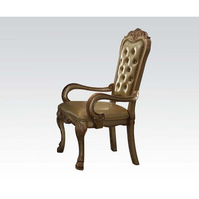 Dresden - Chair (Set of 2) - Bone PU & Gold Patina - Grand Furniture GA