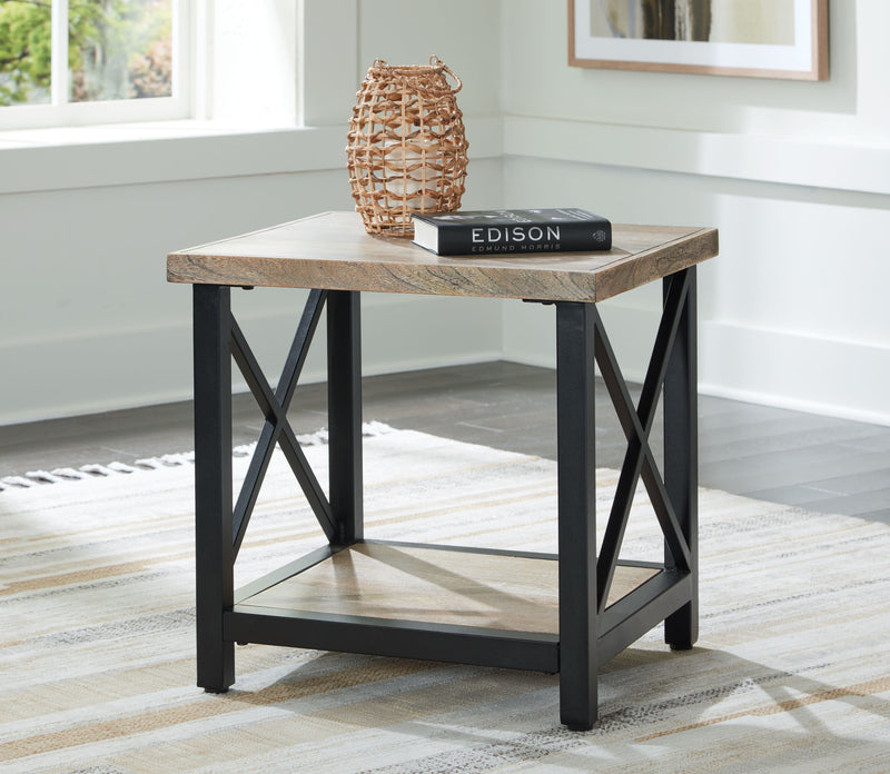 Bristenfort - Brown / Black - Rectangular End Table