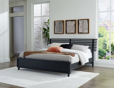 Danziar - Black - King Slat Panel Bed