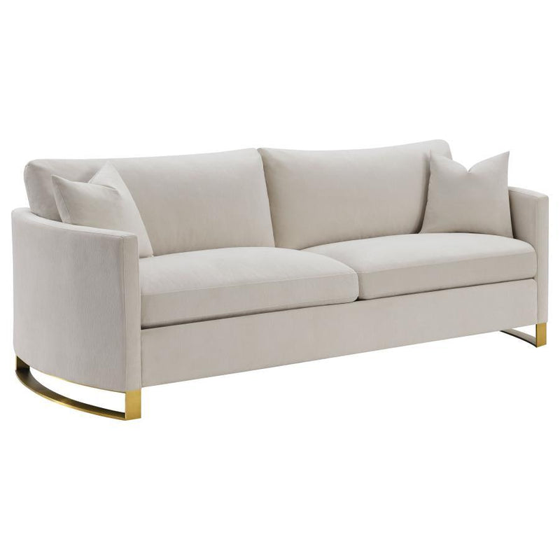 Corliss - Upholstered Arched Arms Sofa - Beige.