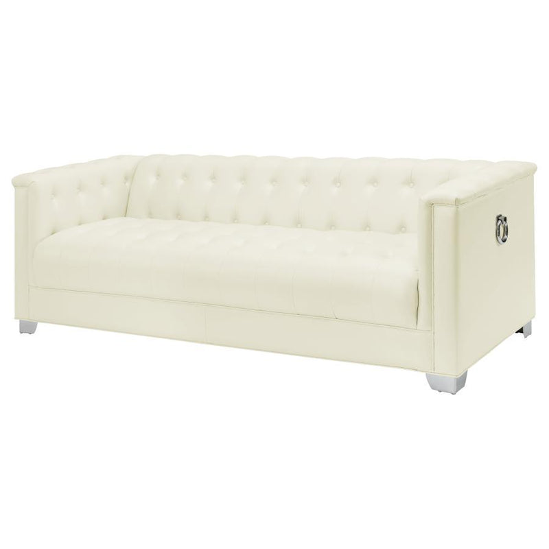 Chaviano - Tufted Upholstered Sofa Pearl White.