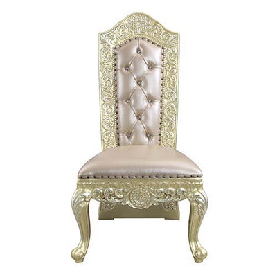 Vatican - Side Chair (Set of 2) - PU & Champagne Silver Finish - Grand Furniture GA