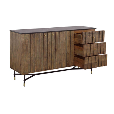 Stonington - Two Door Three Drawer Credenza - Brown & Black.