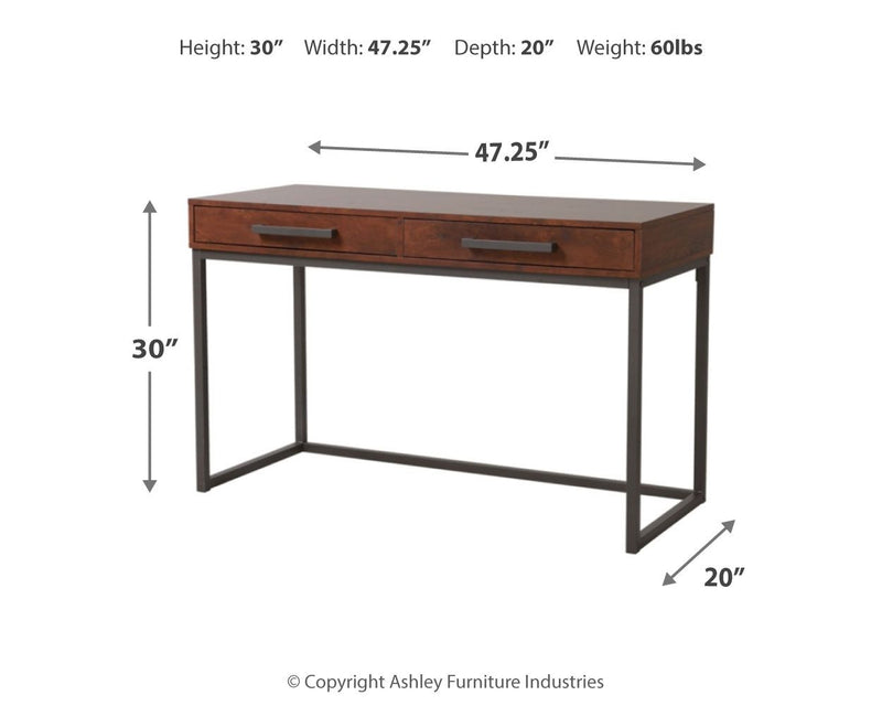 Horatio - Warm Brown / Gunmetal - Home Office Small Desk.