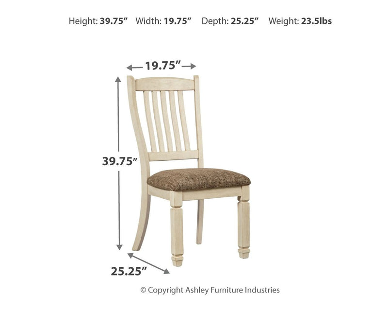 Bolanburg - Brown / Beige - Dining Uph Side Chair (Set of 2) - Rake Back.