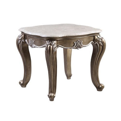 Elozzol - Accent Table - Marble & Antique Bronze Finish - 24" - Grand Furniture GA