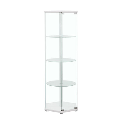 Zahavah - 4-shelf Hexagon Shaped Curio Cabinet.