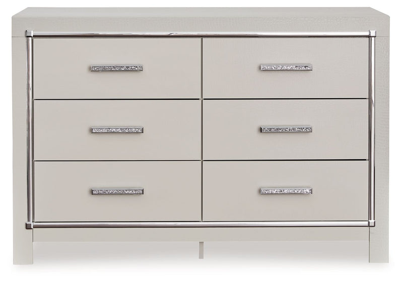 Zyniden - Silver - Six Drawer Dresser