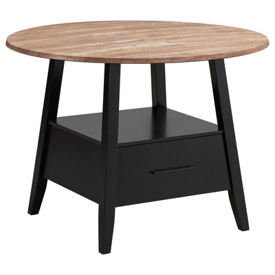 Gibson - Round 5 Piece Counter Height Dining Set - Yukon Oak And Black