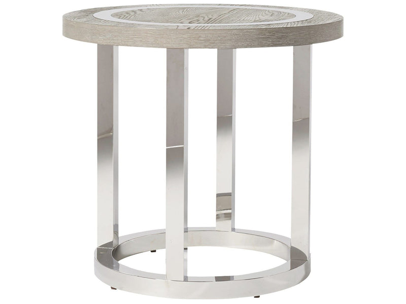 Modern - Wyatt Round End Table - Pearl Silver