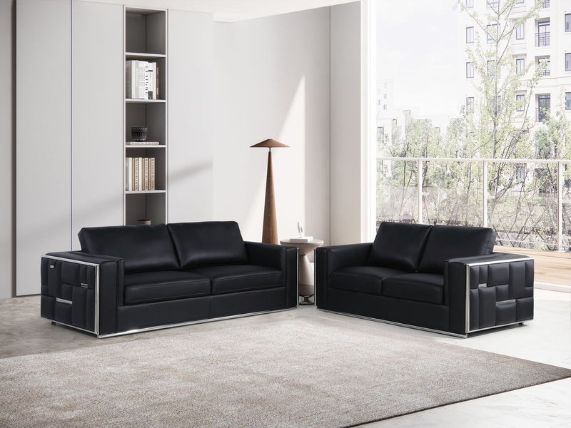 1130 - Top Grain Italian Leather Living Room Set.